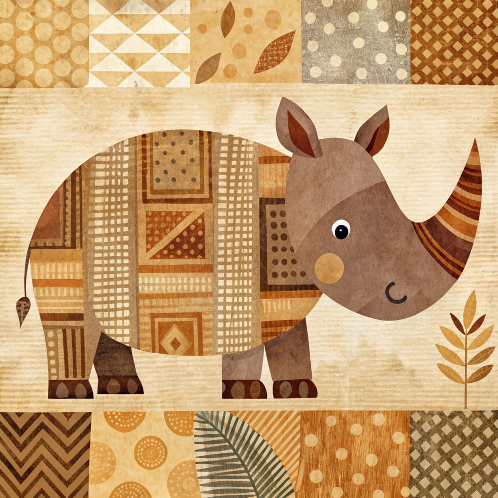Rhinocéros Patchwork