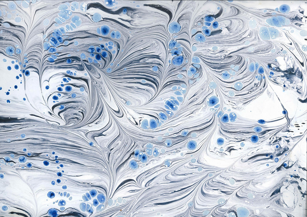 Papier Marbré Bleu