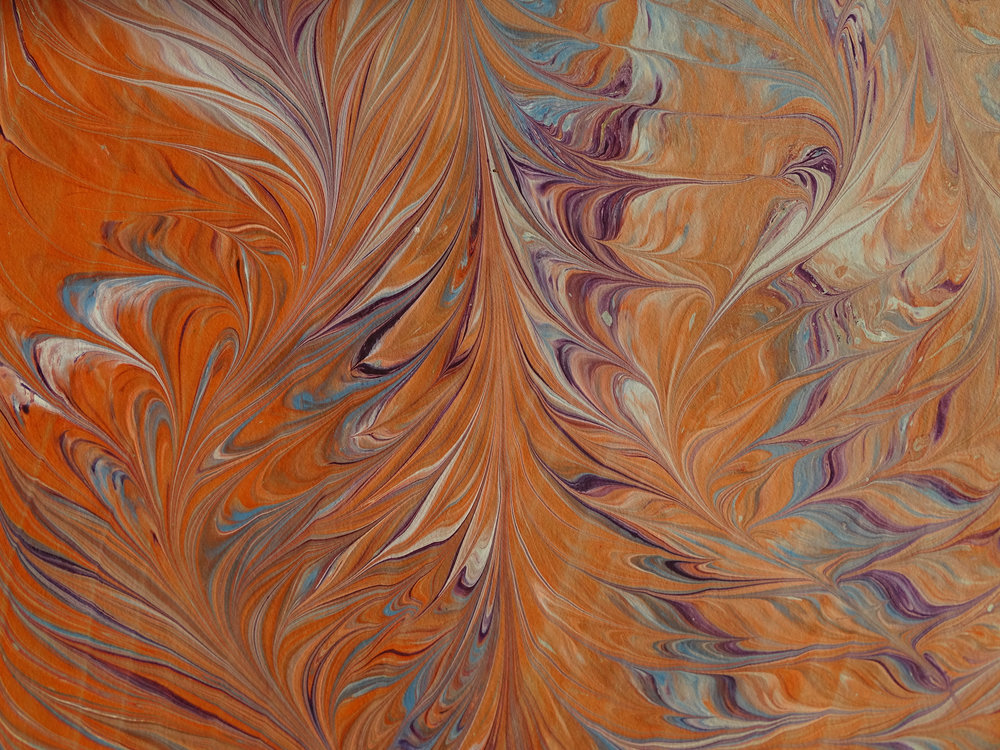 Papier Marbré Orange